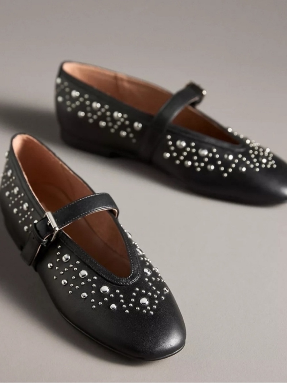 Black Women’s Studded Mary Jane Flats